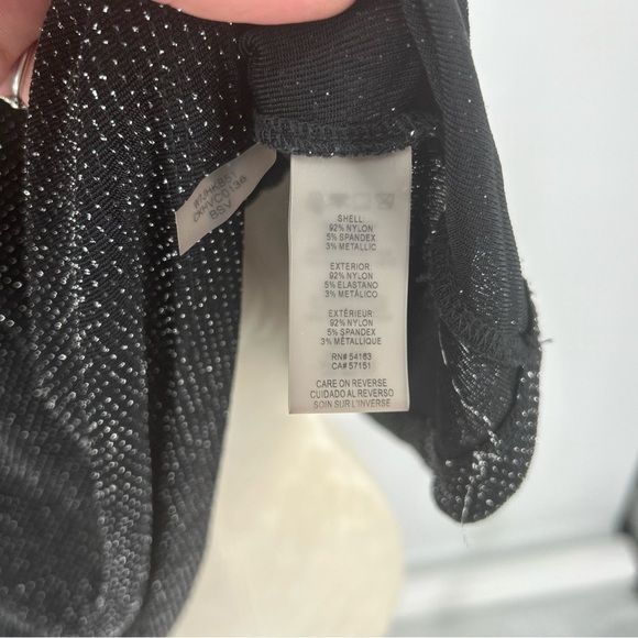 Calvin Klein Woman Top Sz 3X Black Sparkle Asymmetrical Hem Pullover Stretch - Picture 7 of 8